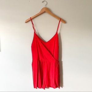 Faux-Wrap Romper with Adjustable Straps